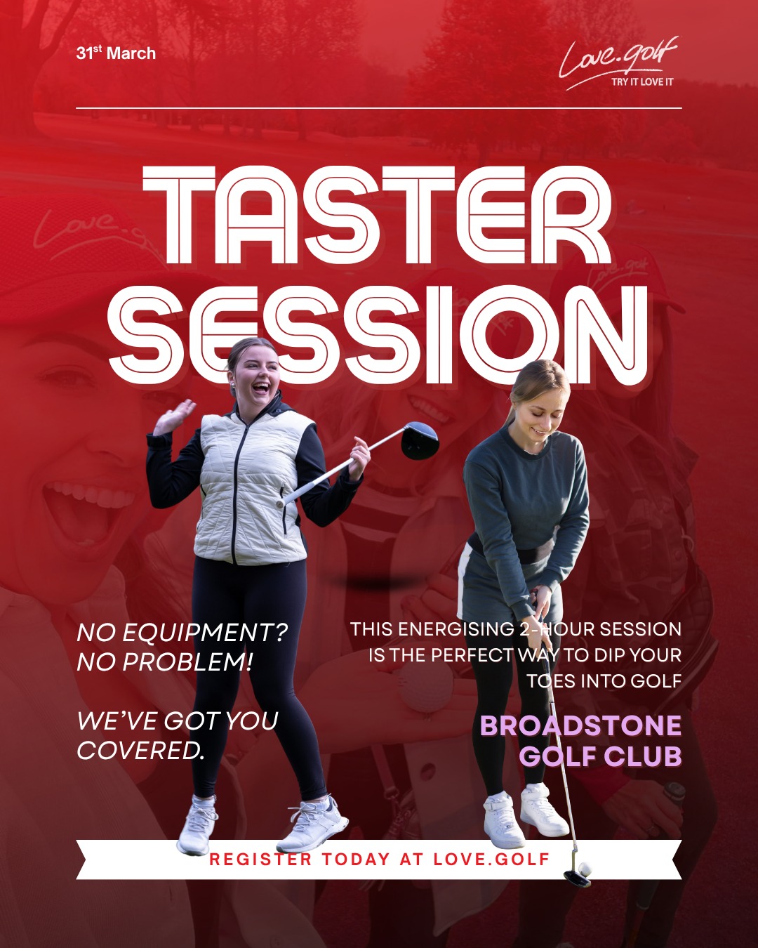 If you’ve been waiting for the right time to try something new… this is it.
Join us at Broadstone Golf Club for a women’s love.golf taster session — designed for complete beginners and anyone ready to step outside their comfort zone.
Led by Kelly Bridges, this is more than just golf. It’s about confidence, connection and doing something just for you.
✨ Fresh air, movement and feel-good energy
✨ No experience needed — start from zero
✨ Supportive, welcoming group of women
✨ A chance to surprise yourself
📅 31st March
⏰️ 6pm - 8pm
💷 £20 per person
👉 Book your place: https://love.golf/kelly-bridges/
#WomensGolf #BeginnerGolf #LoveGolf #BroadstoneGolf #GolfTaster #KellyBridges