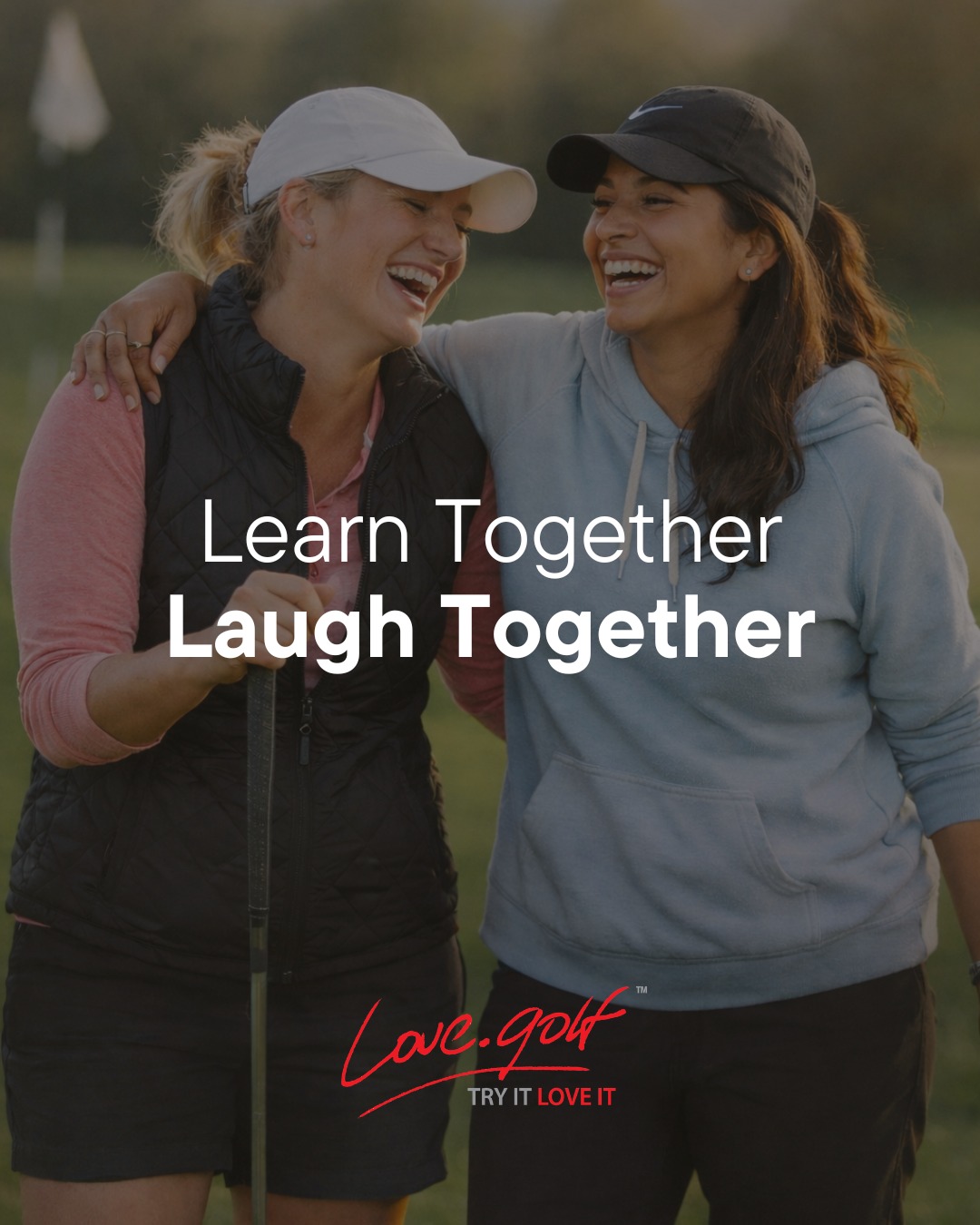 Learn together.
Laugh together.

That’s what love.golf is all about ♥️ 

No pressure.
No judgement.
Just women giving it a go. ⛳️ 
#friendship #trygolf #meetup #GirlPower #WomenSupportingWomen