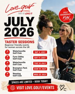 Sun’s out. New hobby pending? ☀️⛳

This July, love.golf taster sessions are popping up across the UK.

Fresh air. New faces. Zero stuffiness.
Just beginner-friendly golf and a very good excuse to get outside.

Spaces are limited — and sitting in the sun doesn’t count as a hobby forever.

#LoveGolf #GolfForBeginners #TryGolf #GetOutside #SummerVibes #OutdoorFun