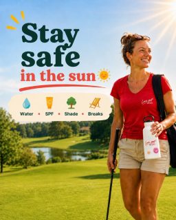 Sunshine? Yes please ☀️
Sunburn? Absolutely not 🛑 

Water ✅️ SPF ✅️ Shade ✅️ Breaks ✅️ 

Look after yourself, look out for each other, and enjoy golf safely ⛳
